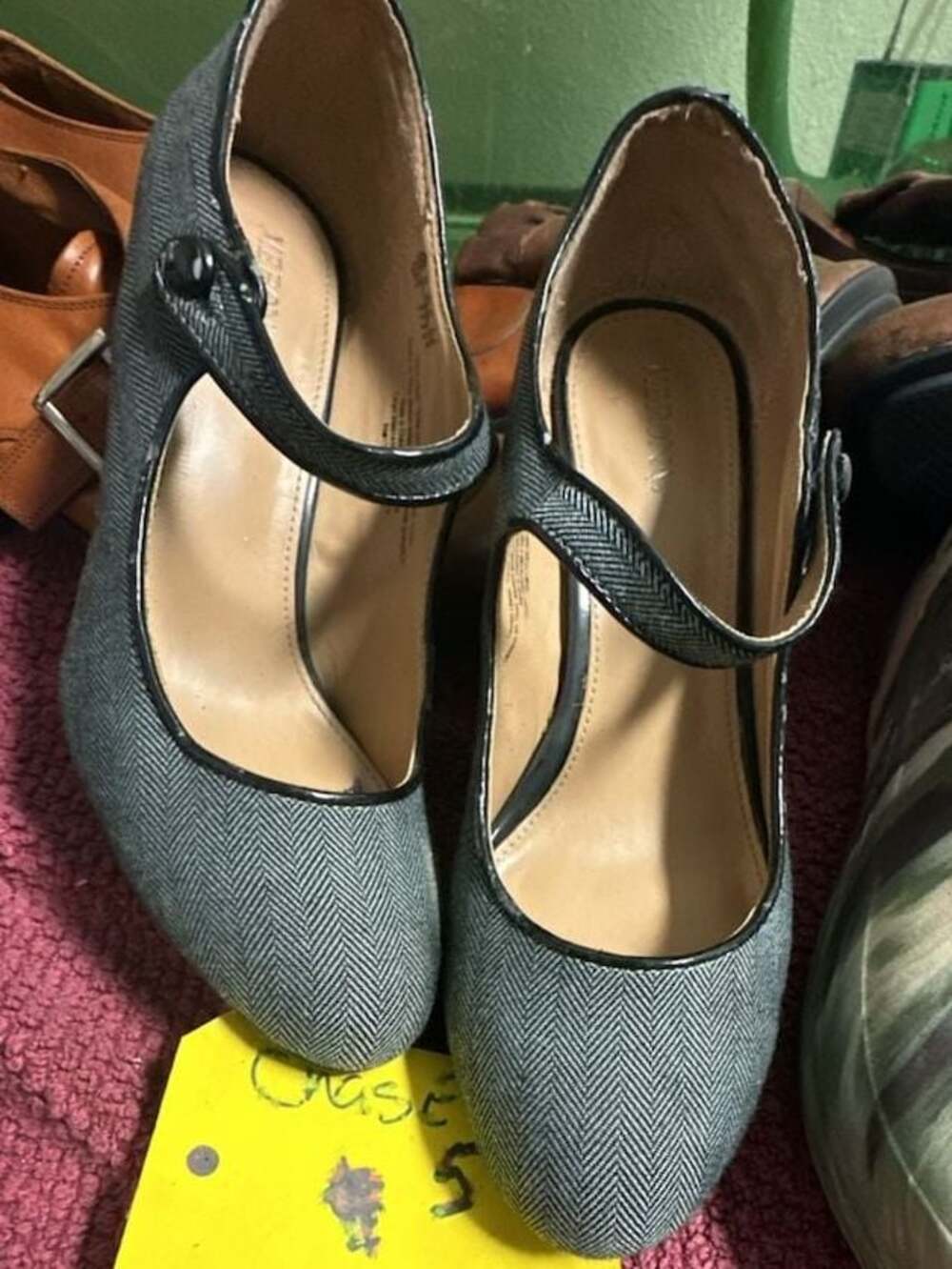 Merona Women's Grey Herringbone Mary Jane Heels